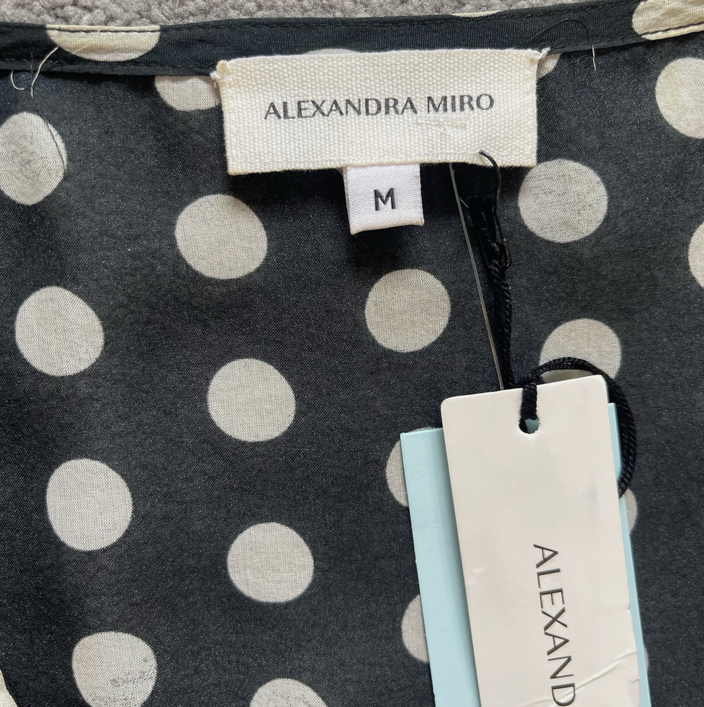 Alexandra Miro Silk Sheer Polka Dot Batwing Mini Kaftan UKM