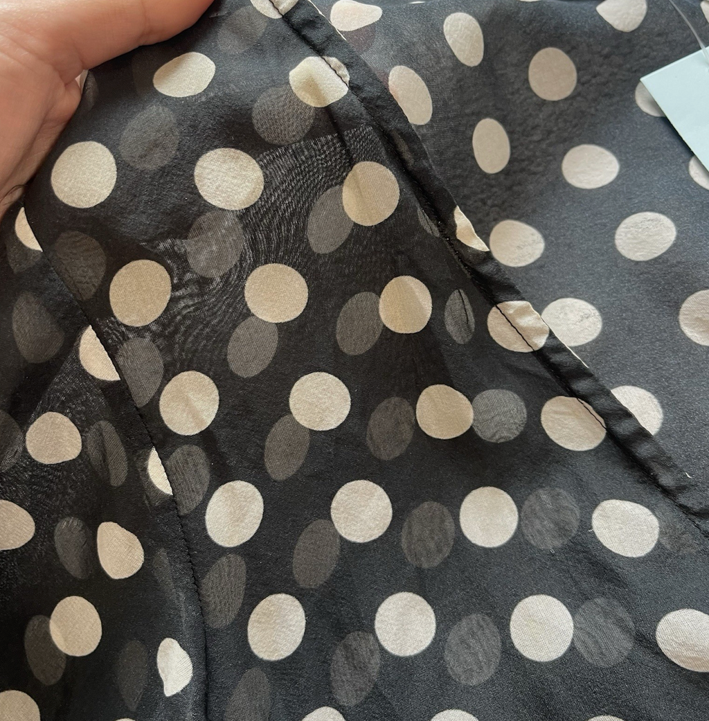Alexandra Miro Silk Sheer Polka Dot Batwing Mini Kaftan UKM