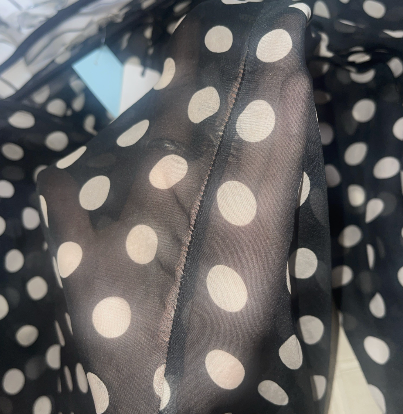 Alexandra Miro Silk Sheer Polka Dot Batwing Mini Kaftan UKM