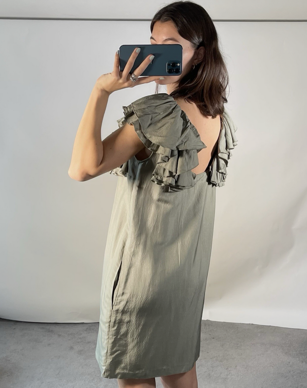See By Chloe Olive Silk Blend Mini Dress UKM