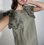 See By Chloe Olive Silk Blend Mini Dress UKM