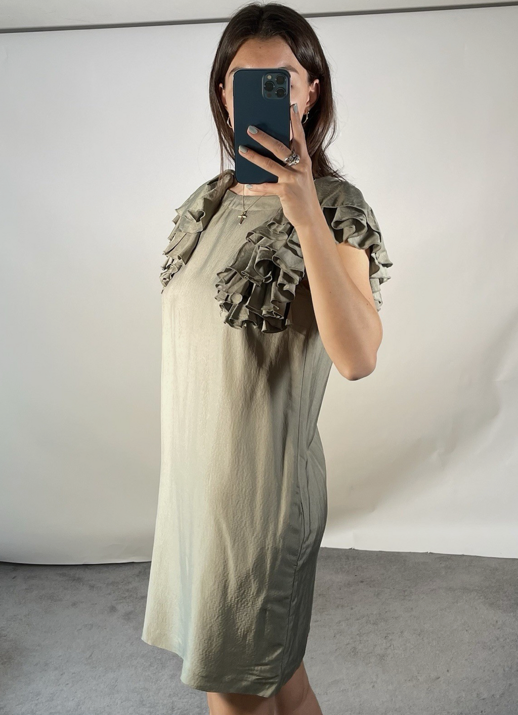 See By Chloe Olive Silk Blend Mini Dress UKM