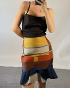 Ostwald Helgason Striped Silk Mini Skirt UK8