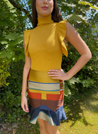 Ostwald Helgason Striped Silk Mini Skirt UK8