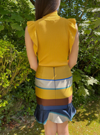 Ostwald Helgason Striped Silk Mini Skirt UK8