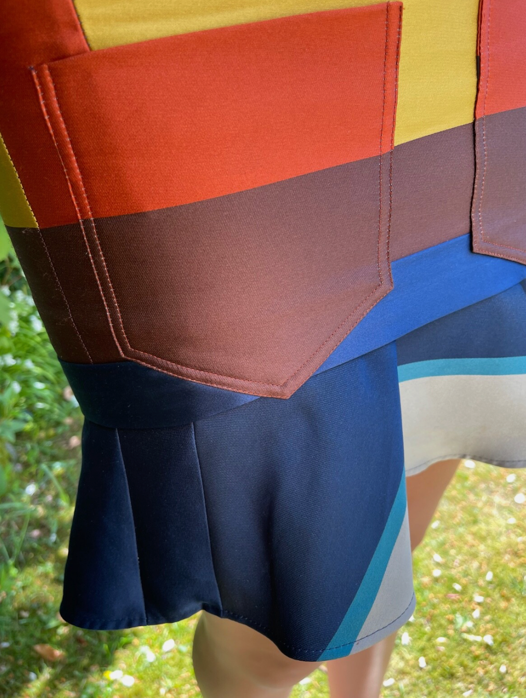 Ostwald Helgason Striped Silk Mini Skirt UK8