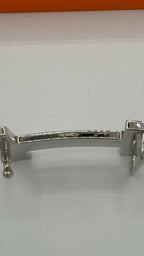 Hermes Navy Leather Belt Size 95 Navy 'Quizz' Buckle Silver Trim